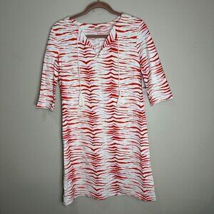 Persifor Tyler Dress Size Medium Pink Red Zebra Crab Preppy Travel NWT